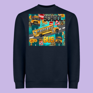 School Bus Heavyweight Sweatshirt Designed By Texasbilliewilder
