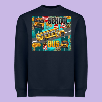 School Bus Heavyweight Sweatshirt Designed By Texasbilliewilder