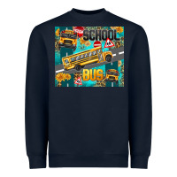 Navy school bus Heavyweight Sweatshirt - texasbilliewilder