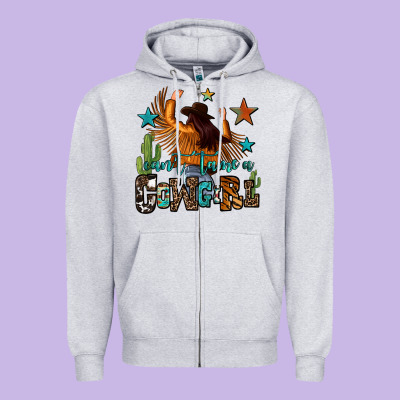 Can't Tame A Cowgirl Zipper Hoodie Designed By Oliviacreatesart