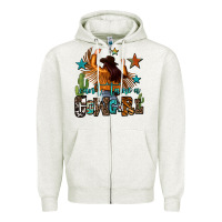 Oatmeal Heather can't tame a cowgirl Zipper Hoodie - OliviaCreatesArt