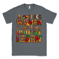 Charcoal Heather a black women is speaking listen and learn Classic Tee - LillyAllenDesigns