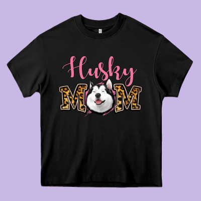 Husky Mom Heavy Core Tee Designed By Jasminsmagicworld