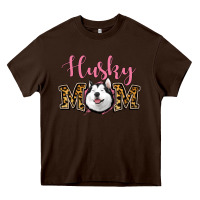 Chocolate Brown Husky Mom Heavy Core Tee - Jasminsmagicworld