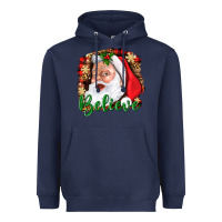 Navy Believe And Santa Heavyweight Hoodie - BundleAndBundleShop