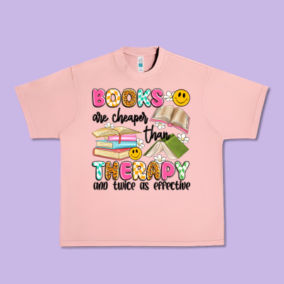 Books Are Cheaper Than Therapy And Twice As Effective Urban Heavy Tee Designed By Artiststas