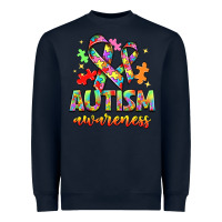 Navy Autism Awareness Heavyweight Sweatshirt - NancyCooperArtShop