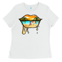 White beach lips Ladies Tee - Jasminsmagicworld