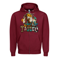 Burgundy can't be tamed horse Zipper Hoodie - OliviaCreatesArt