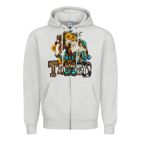 Dove Grey can't be tamed horse Zipper Hoodie - OliviaCreatesArt