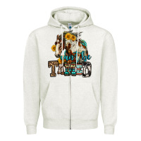 Oatmeal Heather can't be tamed horse Zipper Hoodie - OliviaCreatesArt