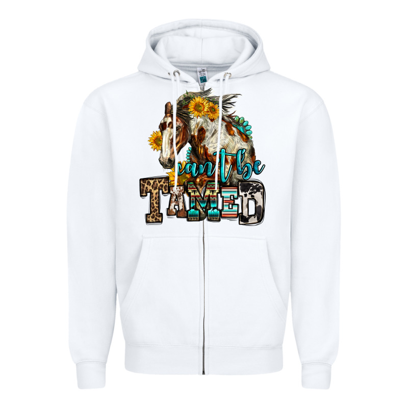 Can't Be Tamed Horse Zipper Hoodie by OliviaCreatesArt | Teevron