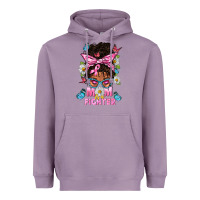 Lavender Mom Is A Fighter And Afro Messy Bun Mom Heavyweight Hoodie - BundleAndBundleShop