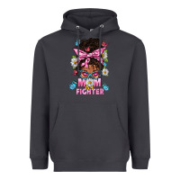 Smoke Mom Is A Fighter And Afro Messy Bun Mom Heavyweight Hoodie - BundleAndBundleShop