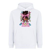White Mom Is A Fighter And Afro Messy Bun Mom Heavyweight Hoodie - BundleAndBundleShop