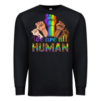 Black We Are All Human Premium Sweatshirt - BundleAndBundleShop