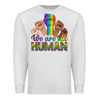 Oatmeal Heather We Are All Human Premium Sweatshirt - BundleAndBundleShop