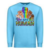 Ocean Blue We Are All Human Premium Sweatshirt - BundleAndBundleShop