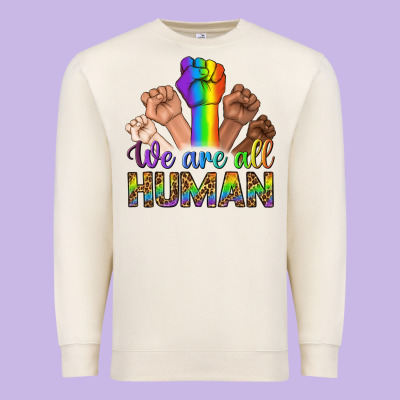 We Are All Human Premium Sweatshirt Designed By Bundleandbundleshop