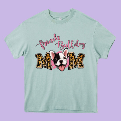 French Bulldog Mom Heavy Core Tee Designed By Jasminsmagicworld