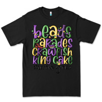 Black beads parades crawfish king cake mardi gras Premium Tee - MaliasSmallBusiness