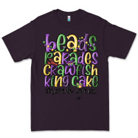 Plum beads parades crawfish king cake mardi gras Premium Tee - MaliasSmallBusiness