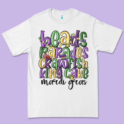 Beads Parades Crawfish King Cake Mardi Gras Premium Tee Designed By Maliassmallbusiness