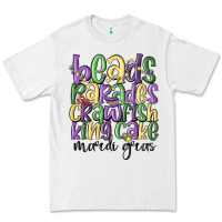 White beads parades crawfish king cake mardi gras Premium Tee - MaliasSmallBusiness