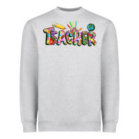 Heather Grey Autism Teacher Heavyweight Sweatshirt - NancyCooperArtShop