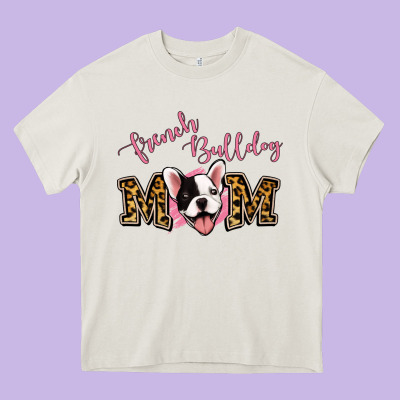 French Bulldog Mom Heavy Core Tee Designed By Jasminsmagicworld