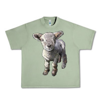 Oil Green southdown baby sheep Urban Heavy Tee - LillyAllenDesigns
