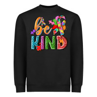 Black Autism be kind Heavyweight Sweatshirt - NancyCooperArtShop