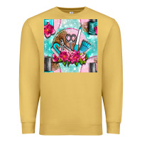 Antique Gold nail tools and polish with flowers and tooled leather seamless pattern Premium Sweatshirt - BundleAndBundleShop
