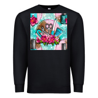 Black nail tools and polish with flowers and tooled leather seamless pattern Premium Sweatshirt - BundleAndBundleShop