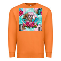Carrot nail tools and polish with flowers and tooled leather seamless pattern Premium Sweatshirt - BundleAndBundleShop