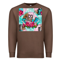 Chestnut nail tools and polish with flowers and tooled leather seamless pattern Premium Sweatshirt - BundleAndBundleShop