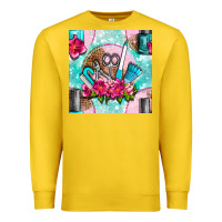 Lemon nail tools and polish with flowers and tooled leather seamless pattern Premium Sweatshirt - BundleAndBundleShop
