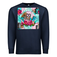 Navy nail tools and polish with flowers and tooled leather seamless pattern Premium Sweatshirt - BundleAndBundleShop