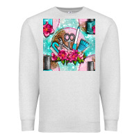 Oatmeal Heather nail tools and polish with flowers and tooled leather seamless pattern Premium Sweatshirt - BundleAndBundleShop