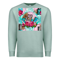 Seafoam nail tools and polish with flowers and tooled leather seamless pattern Premium Sweatshirt - BundleAndBundleShop