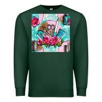 Sports Green nail tools and polish with flowers and tooled leather seamless pattern Premium Sweatshirt - BundleAndBundleShop