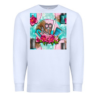 White nail tools and polish with flowers and tooled leather seamless pattern Premium Sweatshirt - BundleAndBundleShop