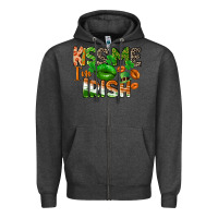 Charcoal Heather Kiss me i am irish St. Patrick's Day Zipper Hoodie - CowGirlArtShop