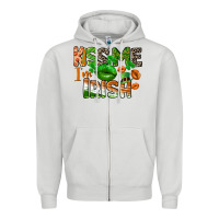 Dove Grey Kiss me i am irish St. Patrick's Day Zipper Hoodie - CowGirlArtShop