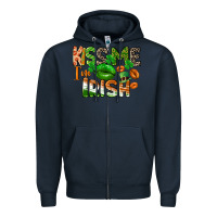 Navy Kiss me i am irish St. Patrick's Day Zipper Hoodie - CowGirlArtShop