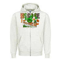 Oatmeal Heather Kiss me i am irish St. Patrick's Day Zipper Hoodie - CowGirlArtShop