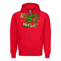 Red Kiss me i am irish St. Patrick's Day Zipper Hoodie - CowGirlArtShop