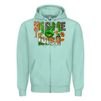 Seafoam Kiss me i am irish St. Patrick's Day Zipper Hoodie - CowGirlArtShop