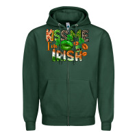 Sports Green Kiss me i am irish St. Patrick's Day Zipper Hoodie - CowGirlArtShop