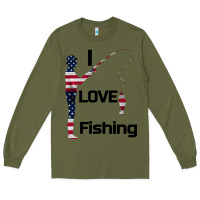 Army Green I love fishing Long Sleeve Tee - Bettercallsaul
